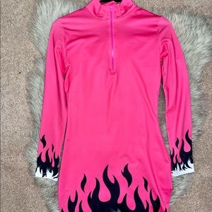 Fuchsia pink longsleeve dress